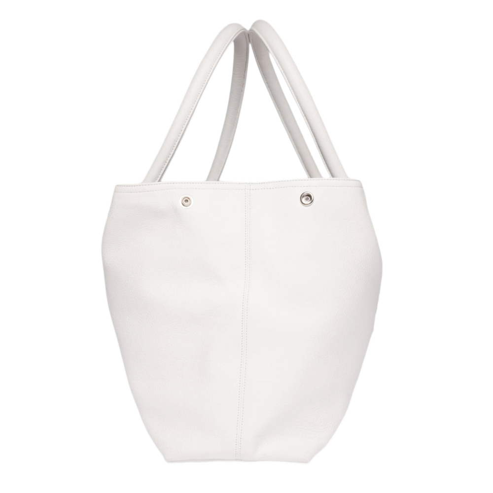 Chrome Hearts Fleur Patch White Leather Tote Bag