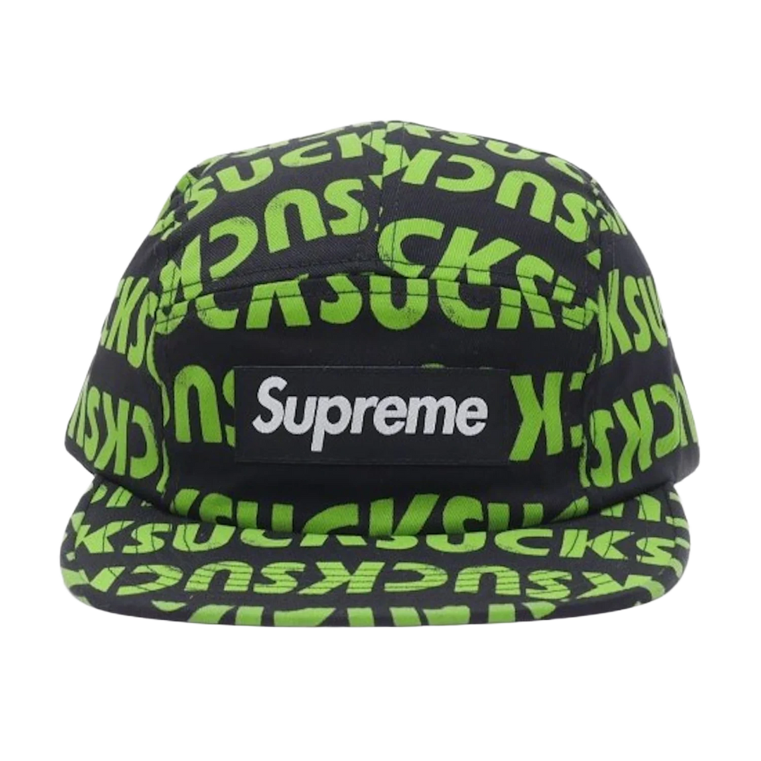 Supreme 'Suck' Black Green 5 Panel Hat