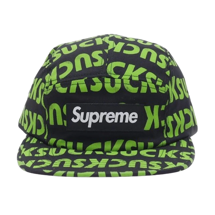 Supreme 'Suck' Black Green 5 Panel Hat
