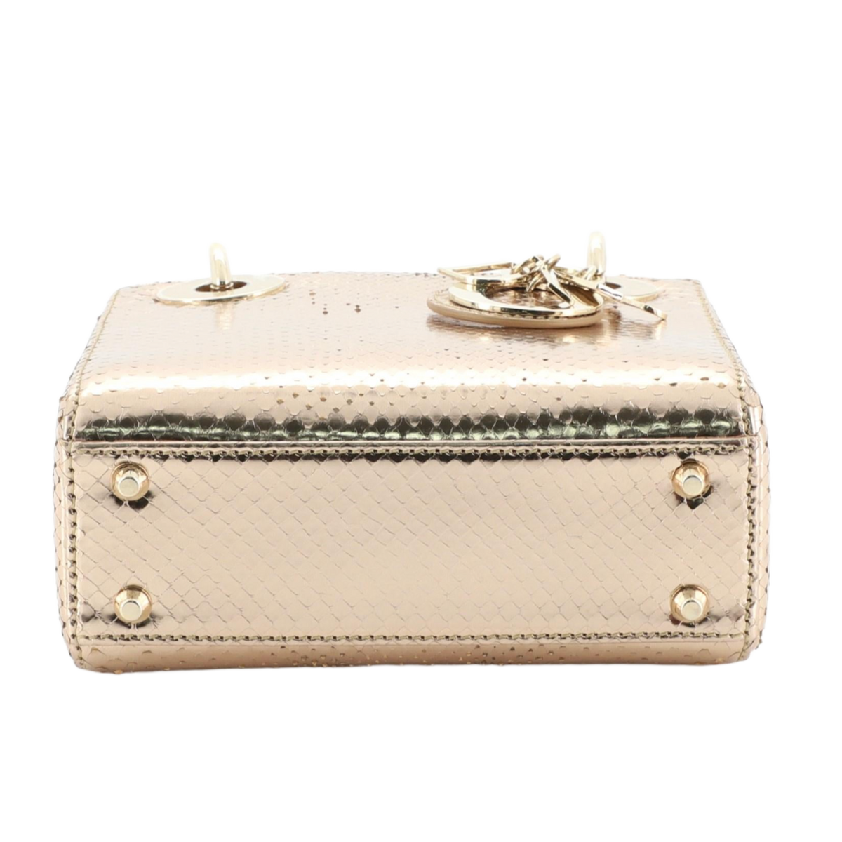 Dior 'Gold' Lady Dior Mini Python Bag