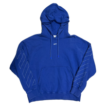 Off-White 'Stitched Logo' Blue Hoodie