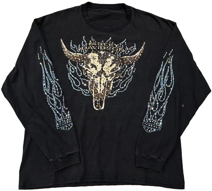 Harley Davidson 'Twin Cities - Savage, MN' Rhinestone Vintage Longsleeve