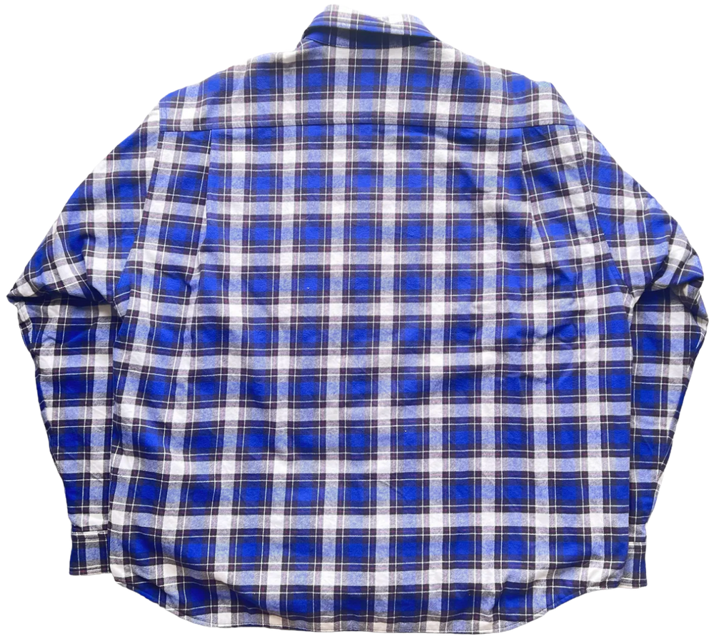 Balenciaga 'Blue' Padded Oversized Flannel Shirt Jacket
