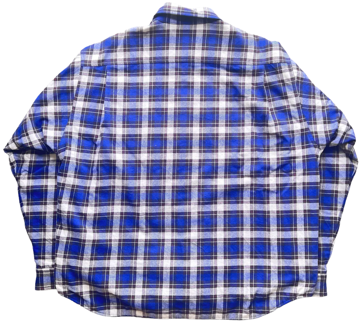 Balenciaga 'Blue' Padded Oversized Flannel Shirt Jacket