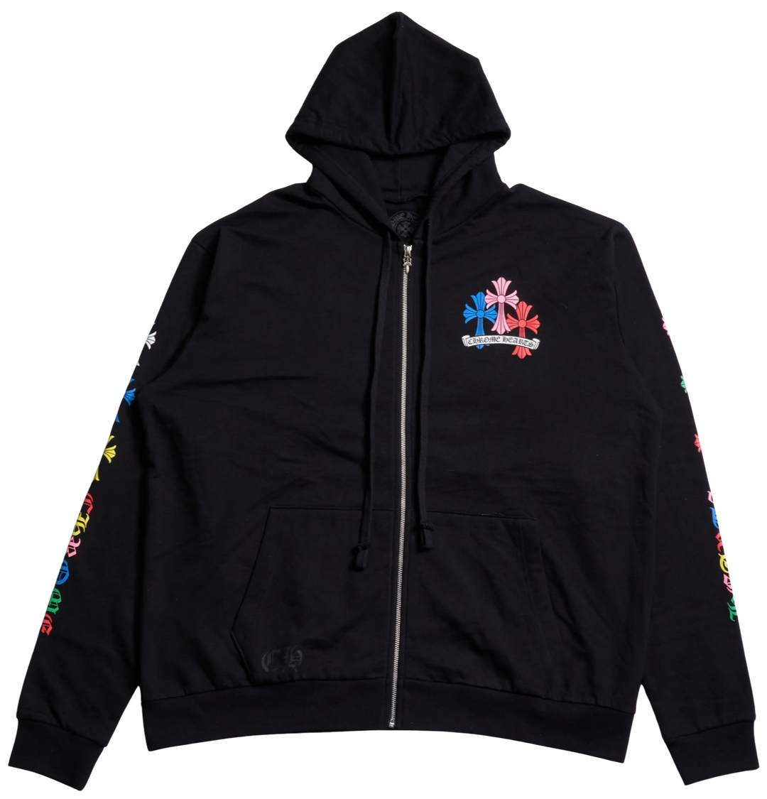 Chrome Hearts 'Multi Color Cross' Cemetery Zip Up Hoodie