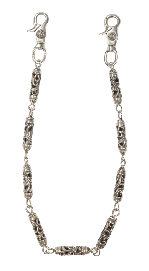 Chrome Hearts 'Scroll' 24.5in Double Clip Wallet Chain