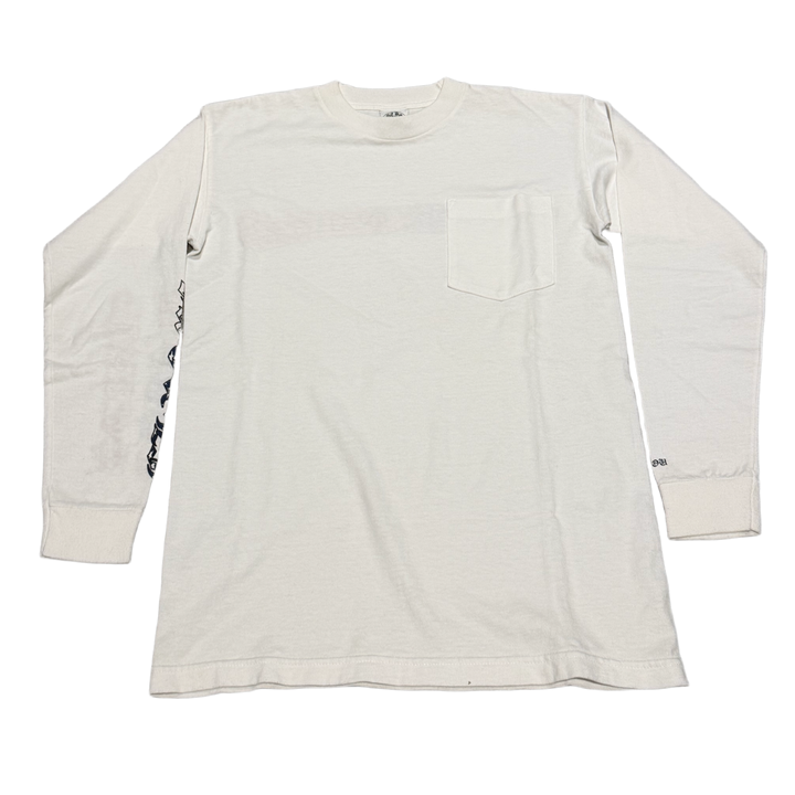 Chrome Hearts 'USA Scroll' Vintage White Pocket Longsleeve Tee