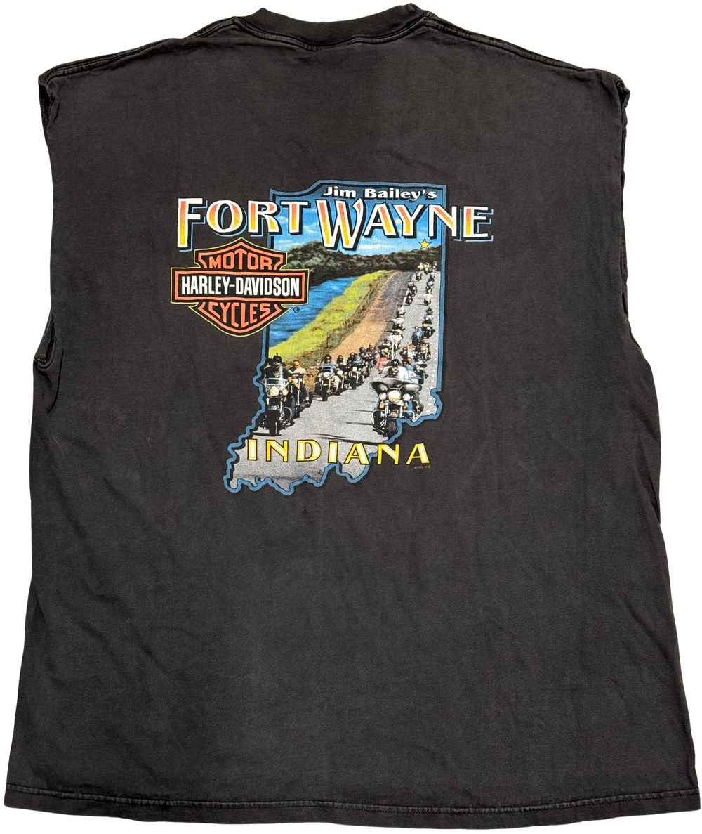 Harley Davidson 'Chrome Fever' Fort Wayne Cutoff Vintage Tee