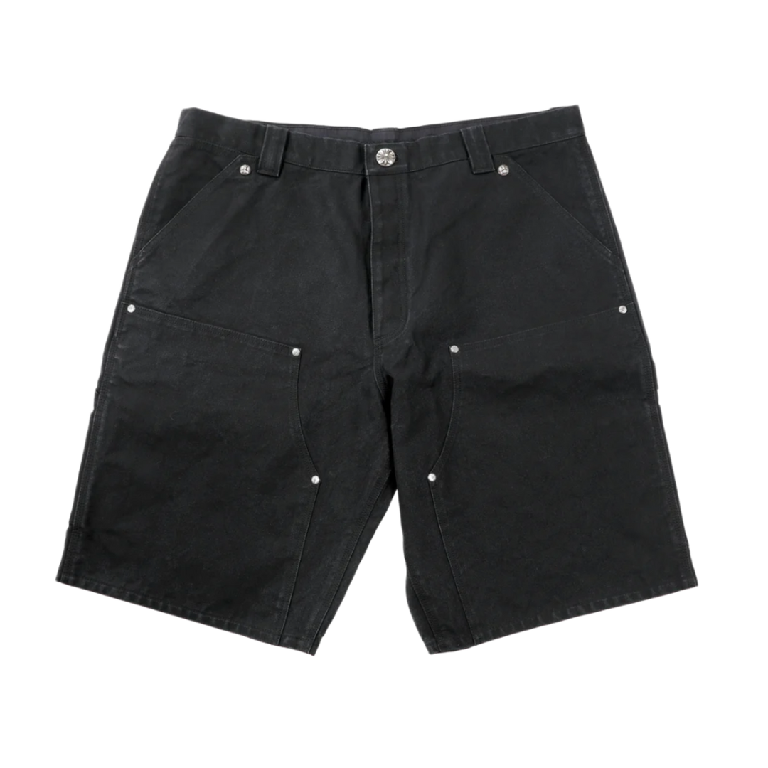 Chrome Hearts 'Black' Double Knee Cross Patch Carpenter Shorts
