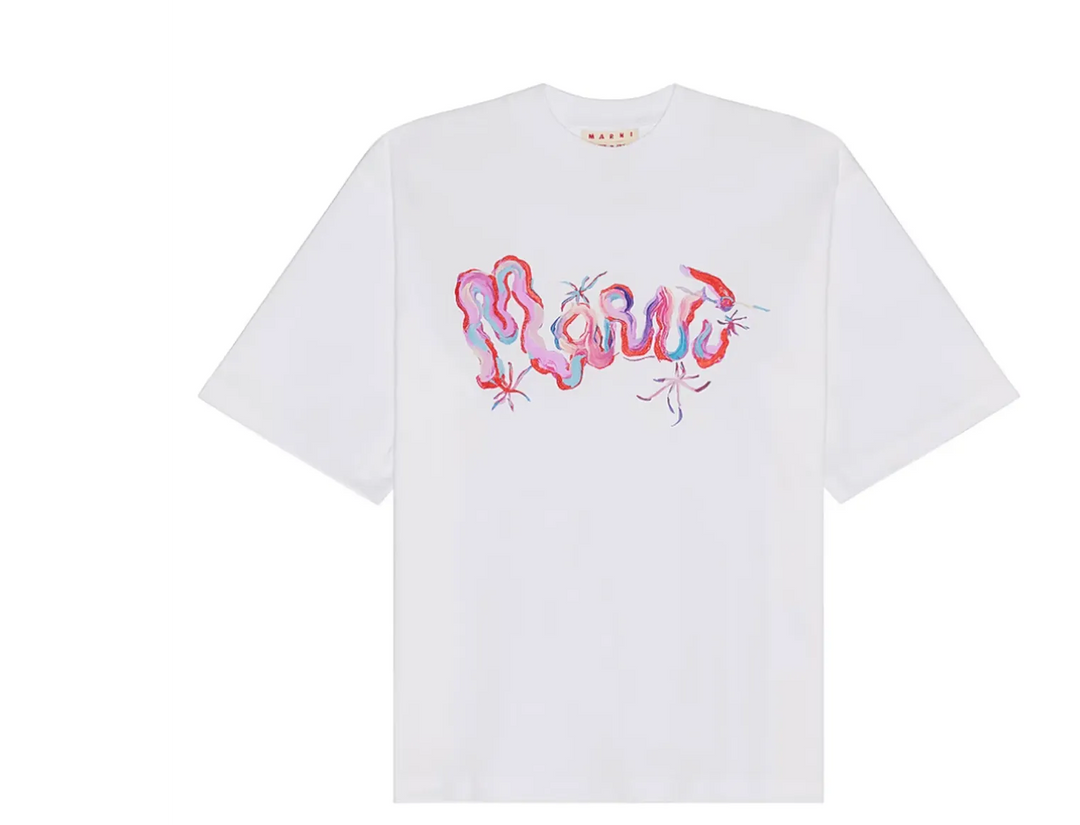 Marni 'Wavy Painted Logo' Tee