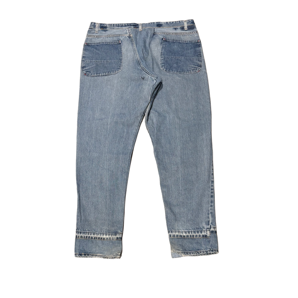 Greg Lauren 'Blue' Distressed Patchwork Jeans