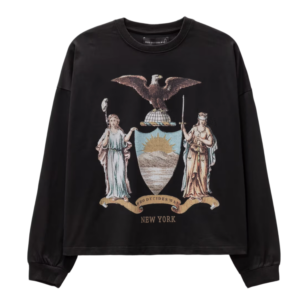 Who Decides War 'New York' Black Longsleeve Tee