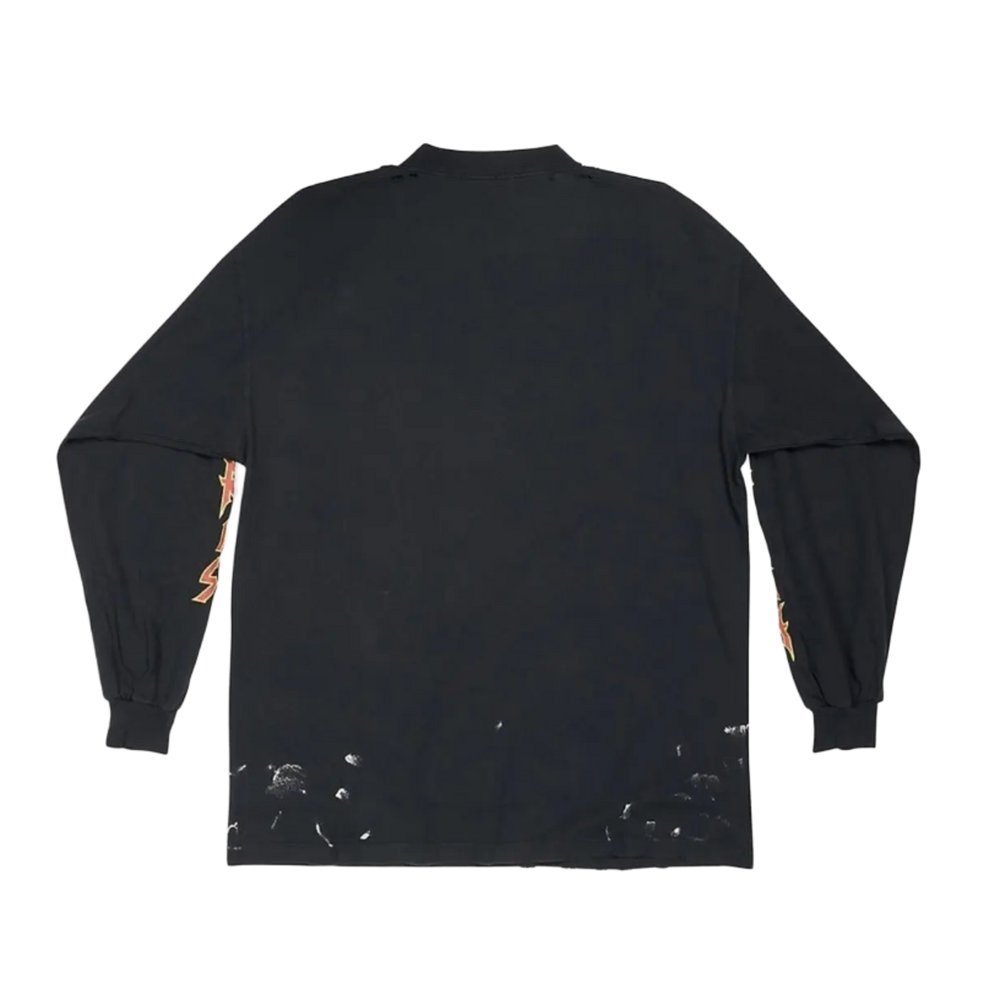 Balenciaga Metal Longsleeve T-Shirt Oversized Black 'Vintage Jersey'