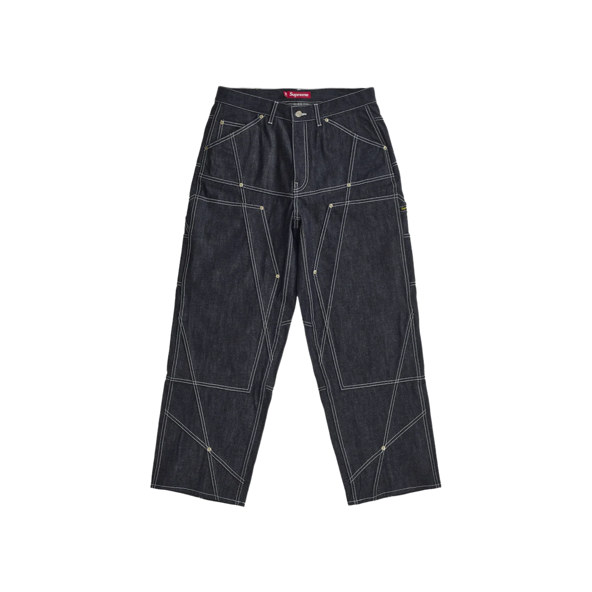 Supreme Contrast Stitch Double Knee Painter Jean Rigid Indigo