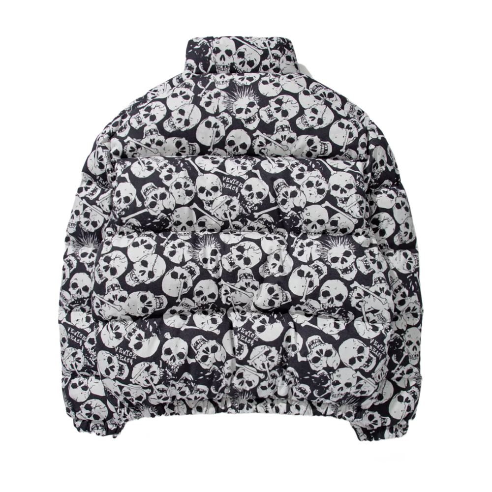 ERL 'White' Skull Print Puffer Jacket
