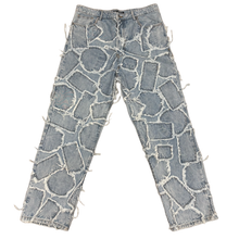 Nahmias 'Patchwork Logo Washed Blue Denim' Jeans