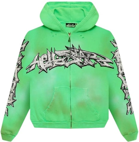 Hellstar Graffiti Zip-Up Green