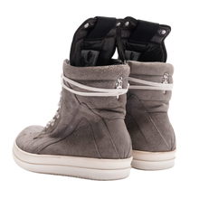 Chrome Hearts x Rick Owens 'Grey' Suede Geobasket Sneakers