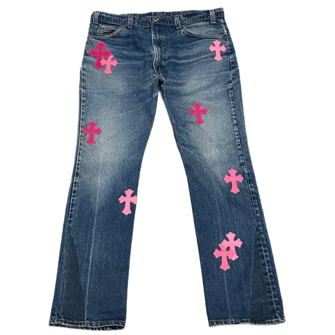 Chrome Hearts 'Double Pink' 19 Patch Levi Jeans