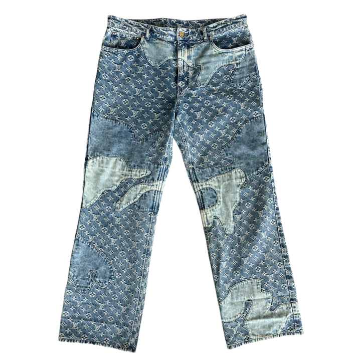 Louis Vuitton x Nigo 'Light Wash' Monogram Baggy Denim Jeans