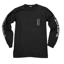 Chrome Hearts 'Glow in the Dark Vertical Scroll' Black Vintage Longsleeve Pocket Tee