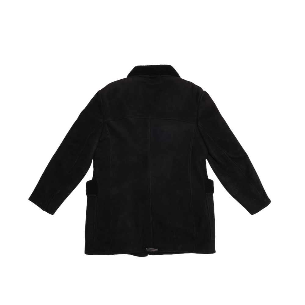 Chrome Hearts 'Suede Nubuk Leather' Zip Up Button Shearling Jacket