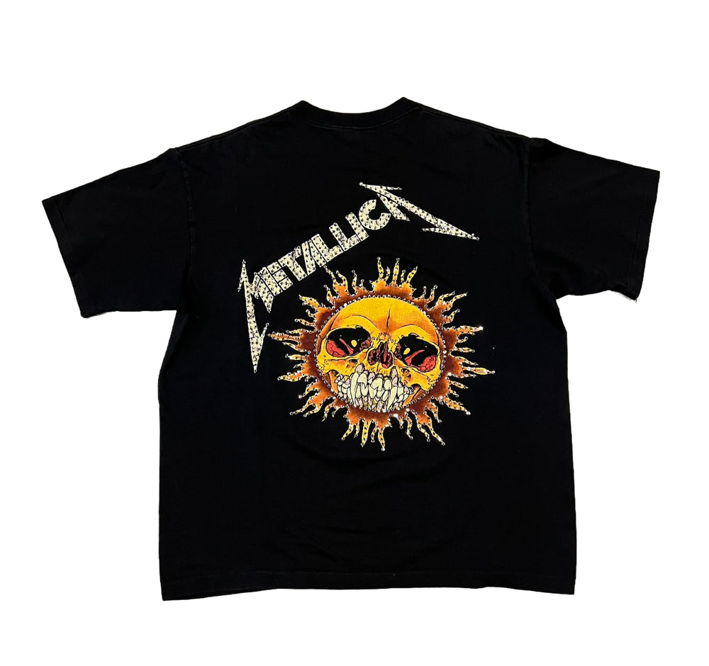 Metallica 'Flaming Skull' Rhinestone Vintage Tee