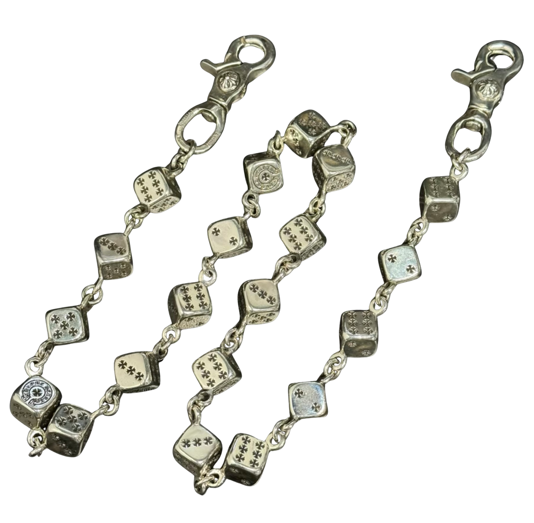 Chrome Hearts 'Jumbo Dice' 34in Silver Wallet Chain
