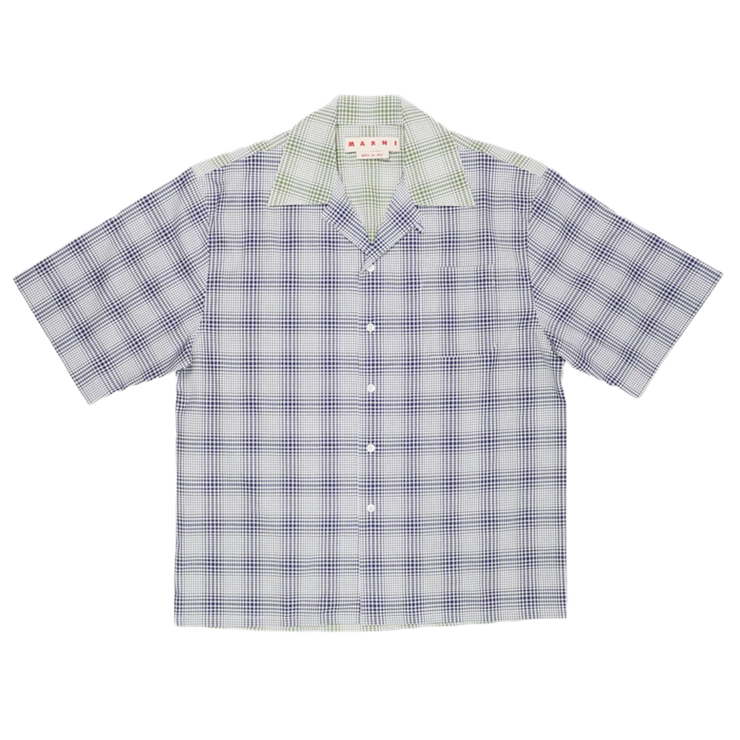 Marni 'Blue and Green' Checkered Button-Up Shirt