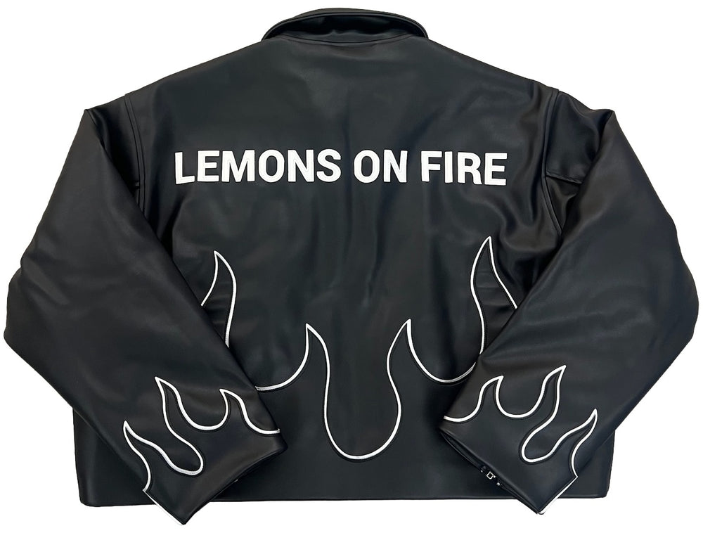 Lemons On Fire 'Black Flame' Leather Jacket