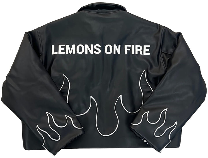 Lemons On Fire 'Black Flame' Leather Jacket