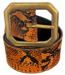 Orange Felt Snakeskin Belt
