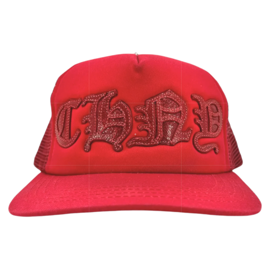 Chrome Hearts 'CHNY' Red Leather Patch Hat