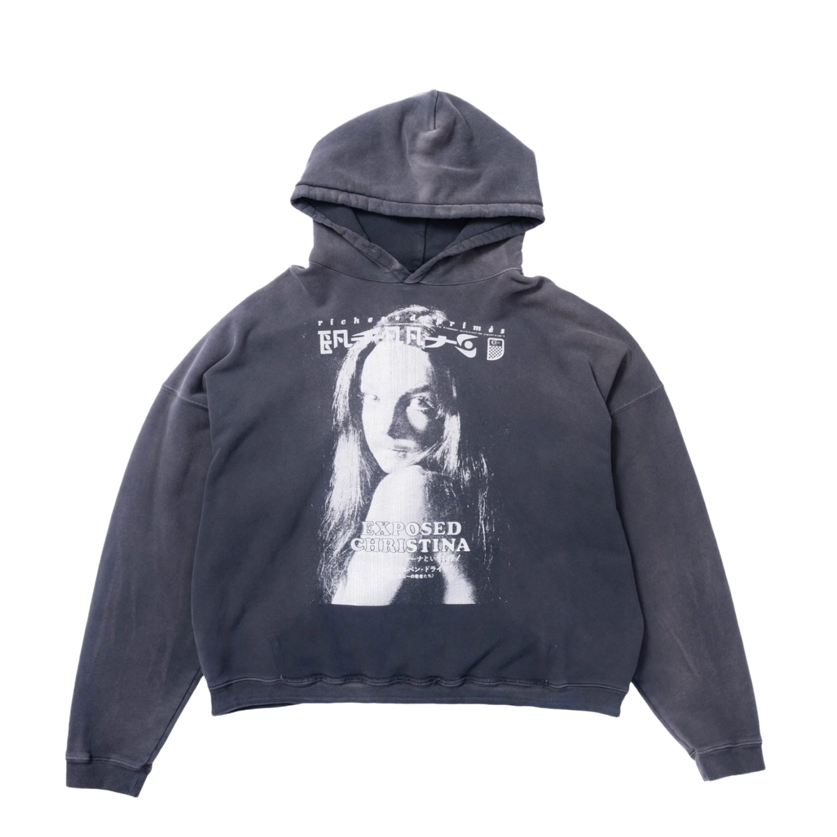 Enfatns Riches Déprimés 'Exposing Christina' Washed Black Hoodie
