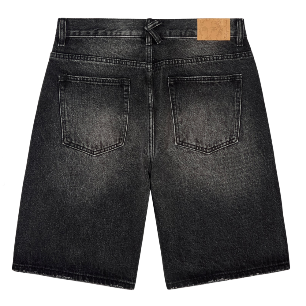 KidSuper Studios 'Rhinestone Faces' Black Denim Shorts