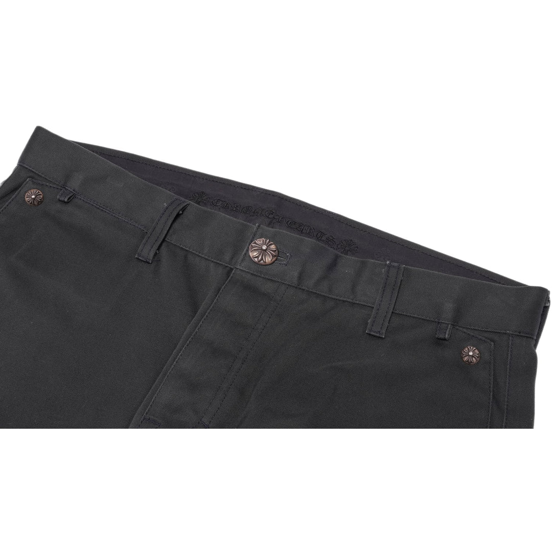 Chrome Hearts 'Black' Red & Blue Leather Cross Patch Chino Pants