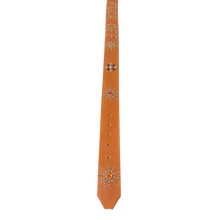 Studded 'Red/Orange Sun' Brown Fuck Off Leather Belt