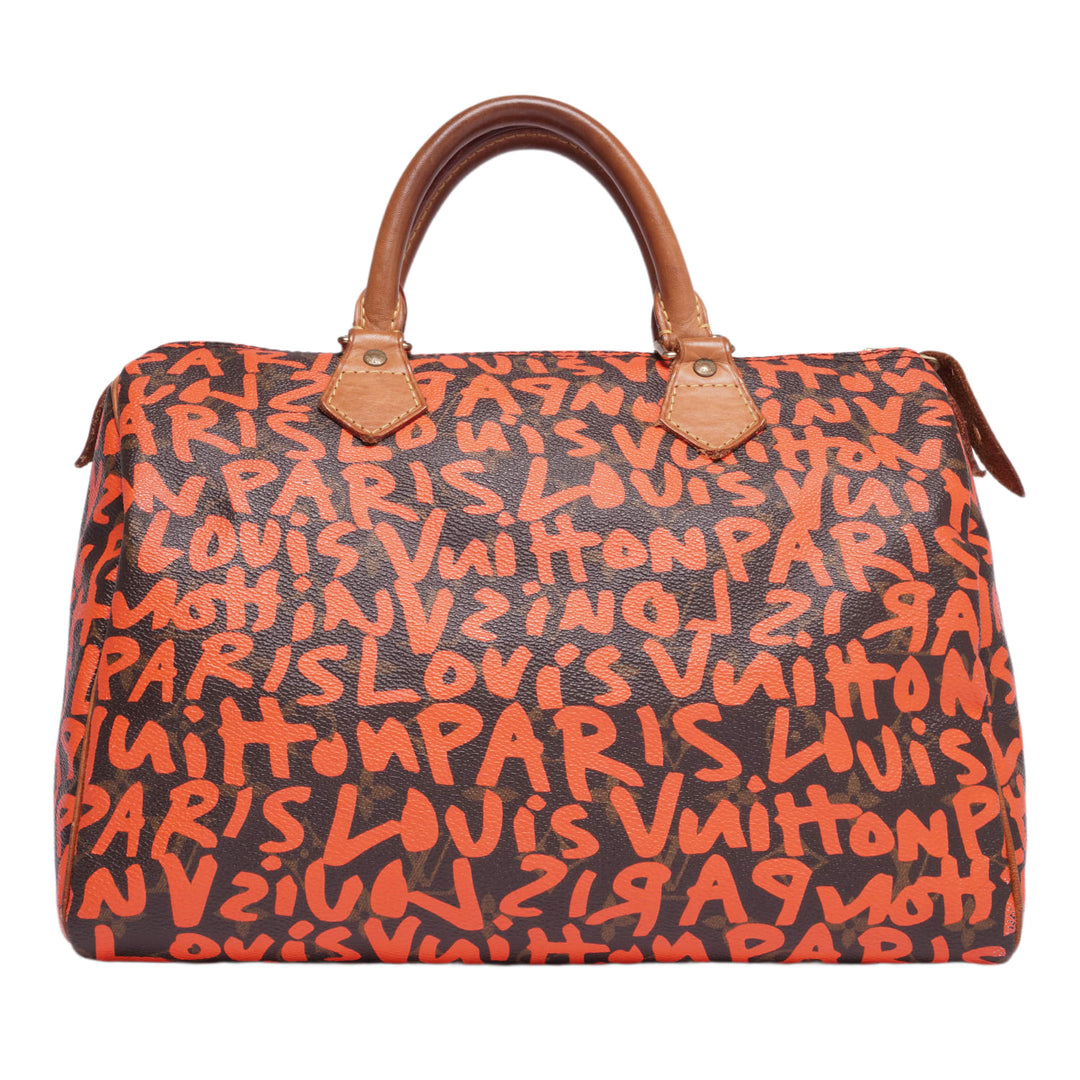 Louis Vuitton 'Monogram Orange Graffiti' Speedy 30 Bag