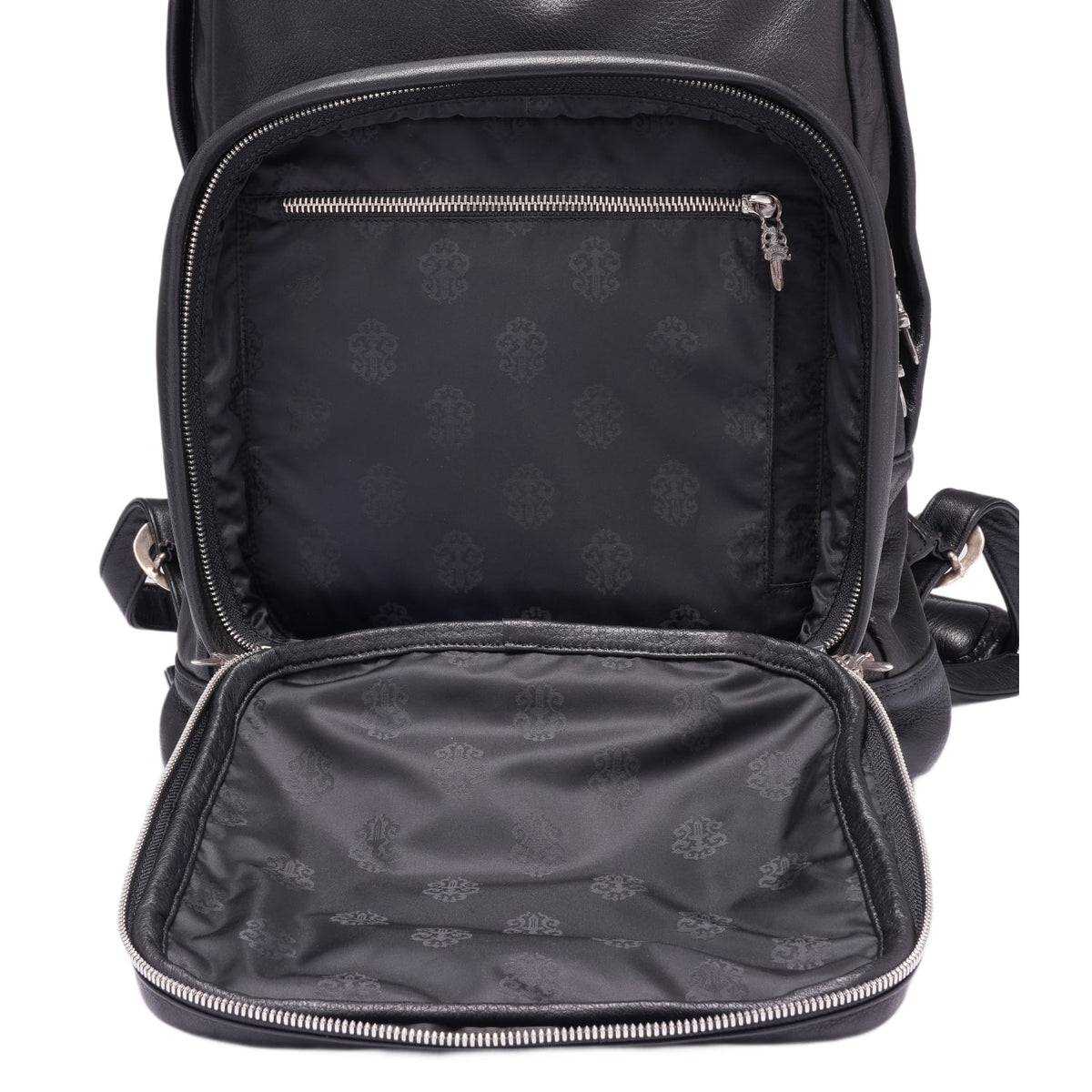Chrome Hearts 'Multicolor Cross' Black Leather Backpack
