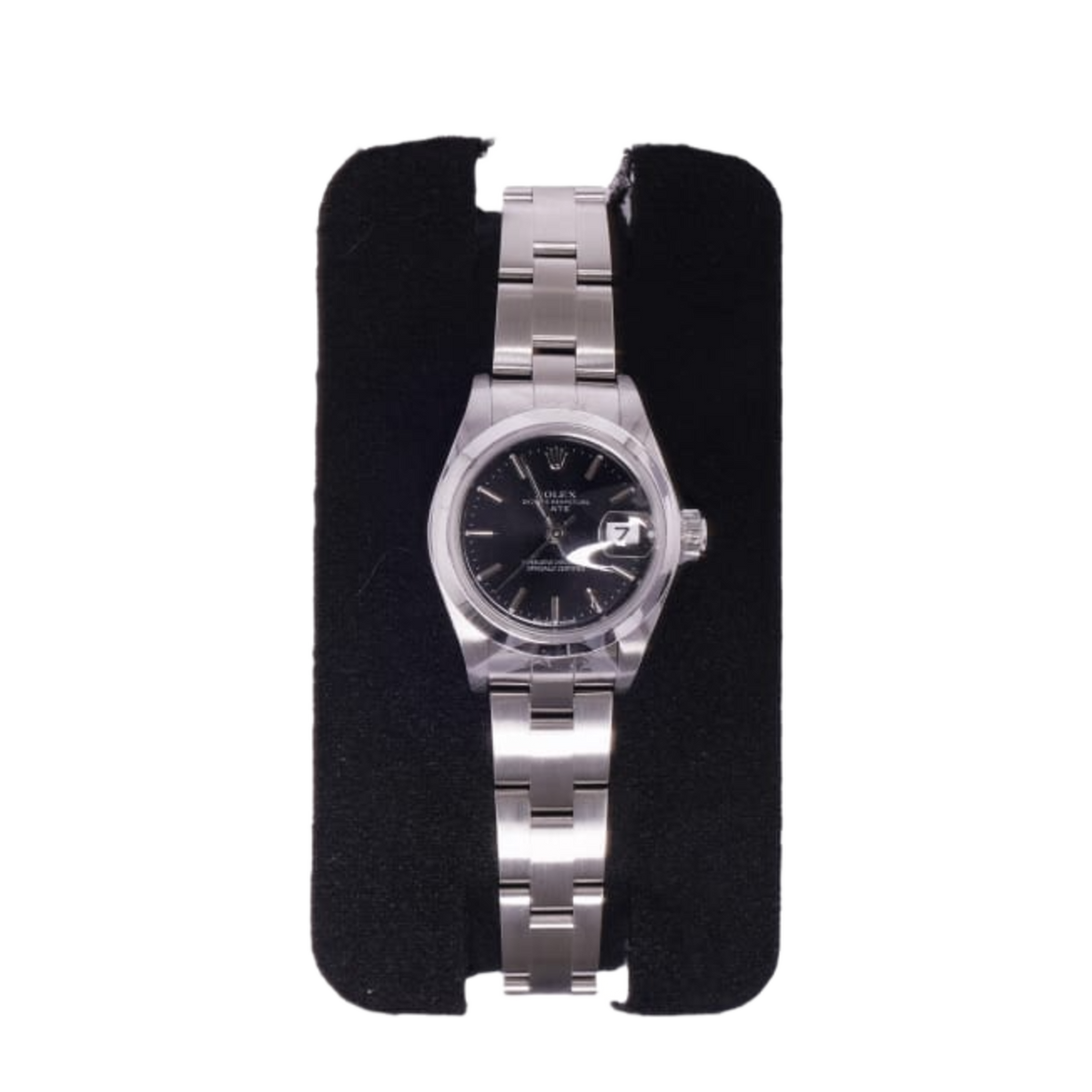 Rolex Datejust 'Black Dial' 26 Smooth Bezel Stainless Steel Oyster Bracelet Ladies Watch 69160