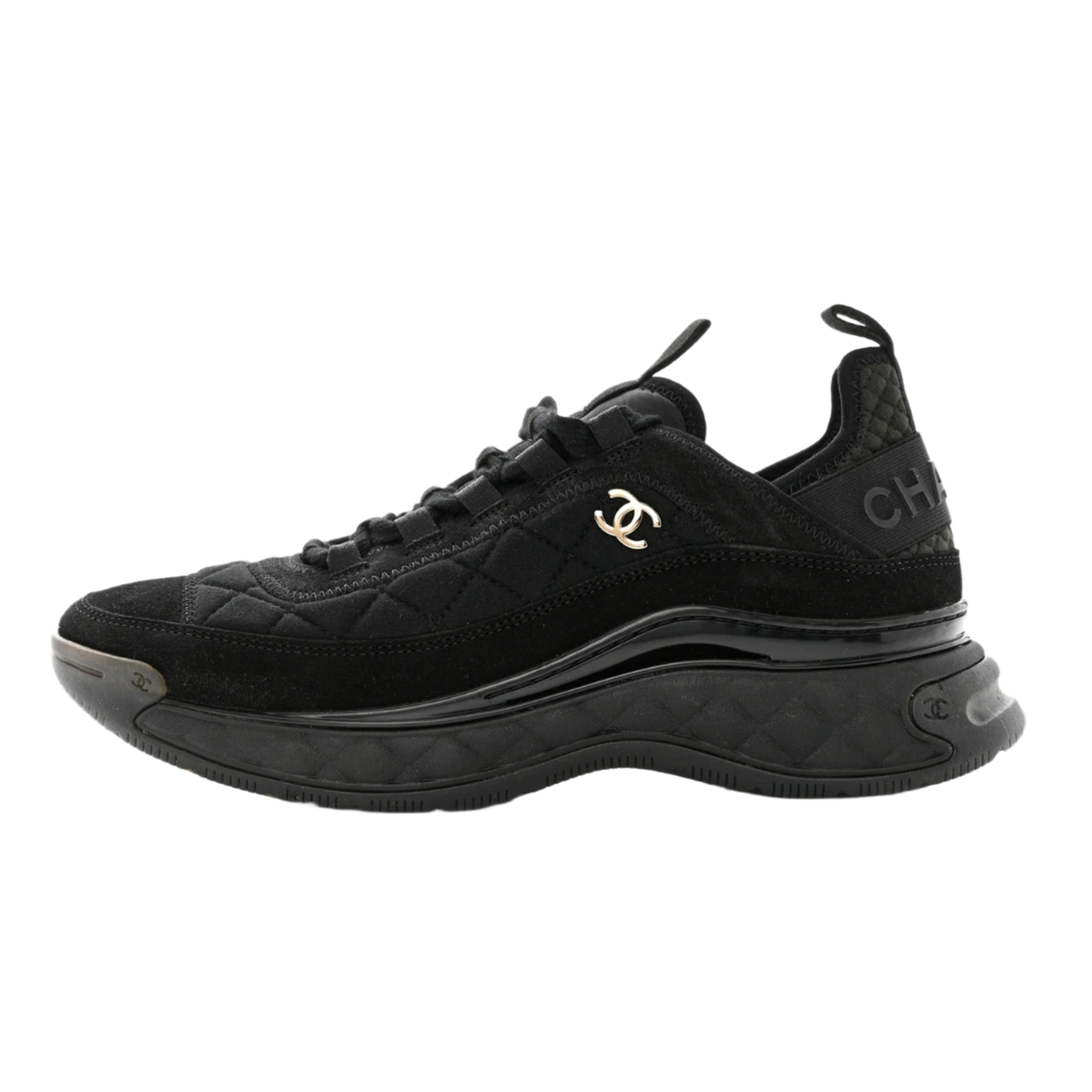 Chanel '21k' Black Fabric & Suede Calfskin Sneaker