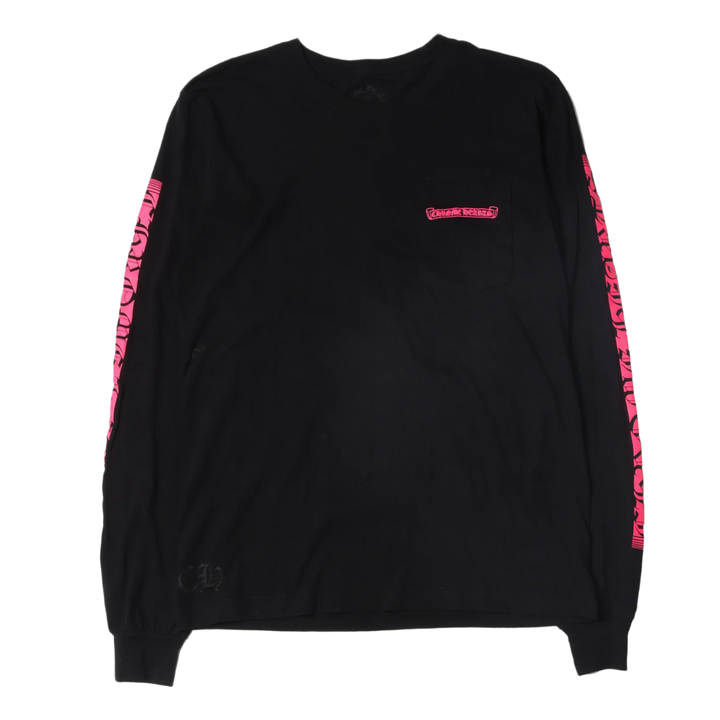 Chrome Hearts 'Pink Vertical Logo' Longsleeve Tee