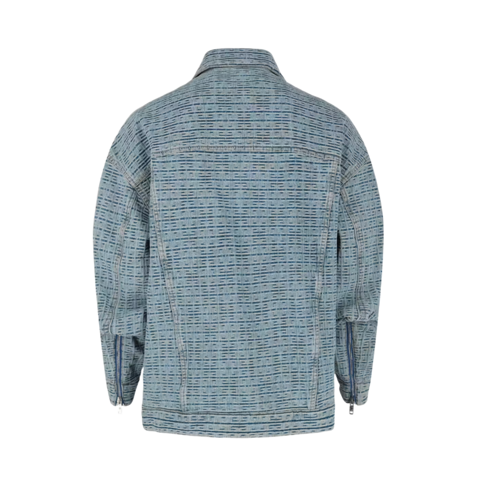 Givenchy 'Blue' 4G Monogram Embossed Denim Jacket
