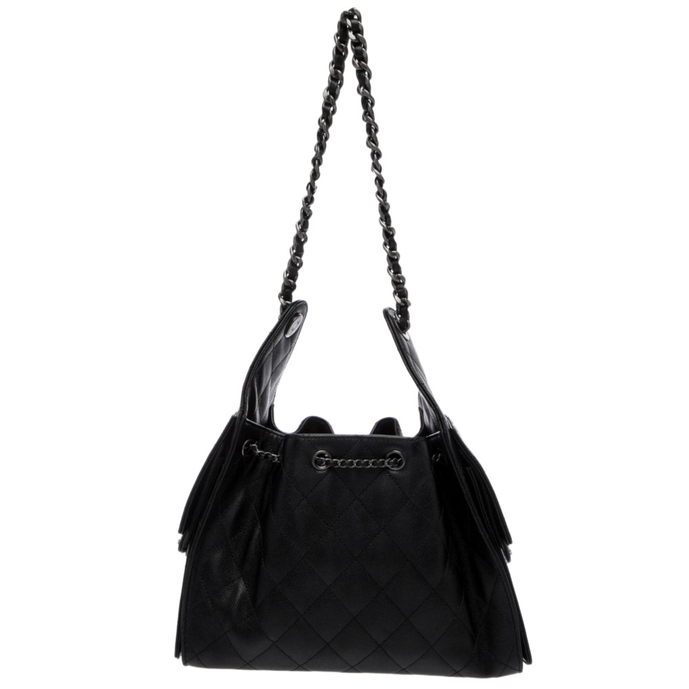 Chanel 'Black' Caviar Quilted Leather Small 25 Hobo Bag