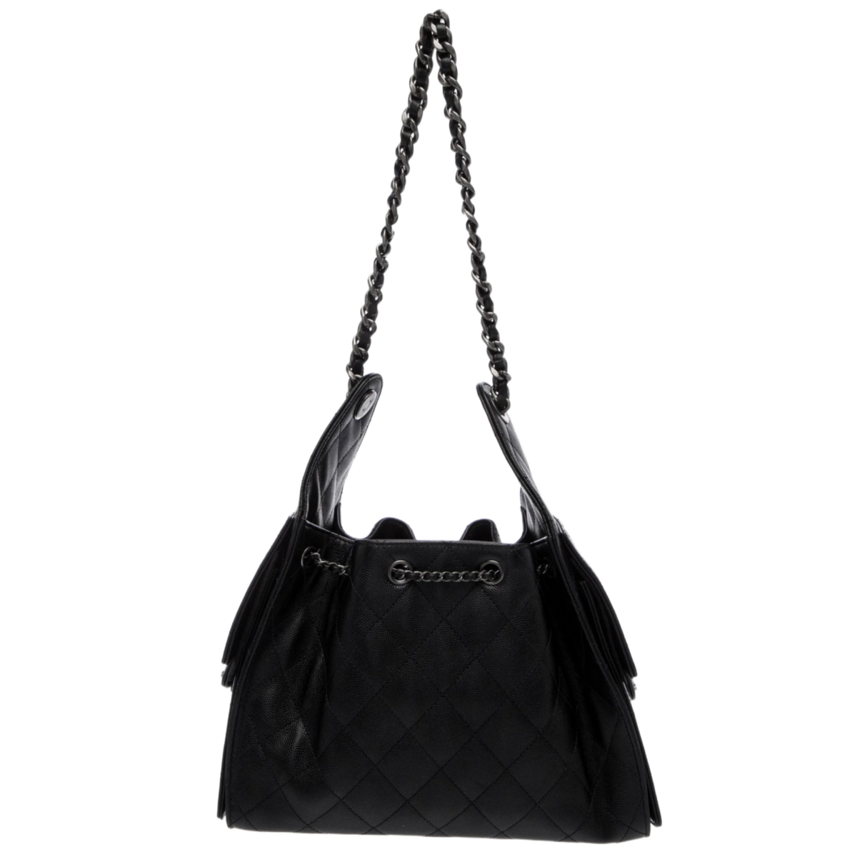 Chanel 'Black' Caviar Quilted Leather Small 25 Hobo Bag