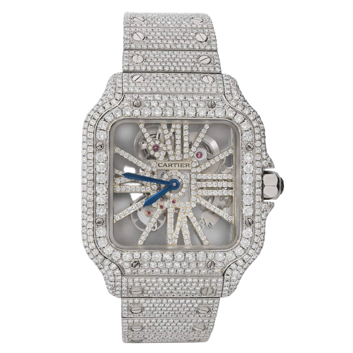 Cartier Santos de Cartier 'Skeleton' 40 Fully Iced 2021 WHSA0015
