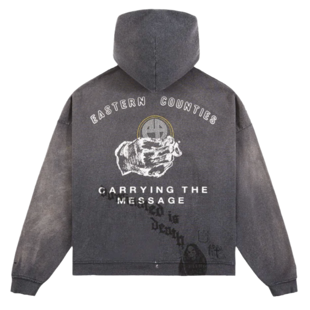 Paly Hollywood Carrying The Message Zip Up Hoodie Dark Grey