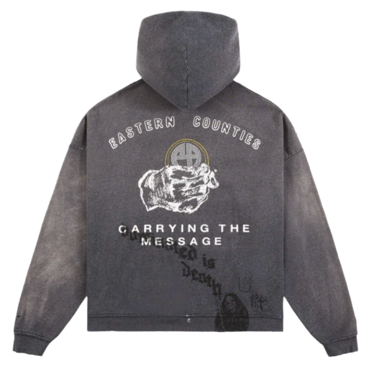Paly Carrying The Message Zip Up Hoodie Dark Grey
