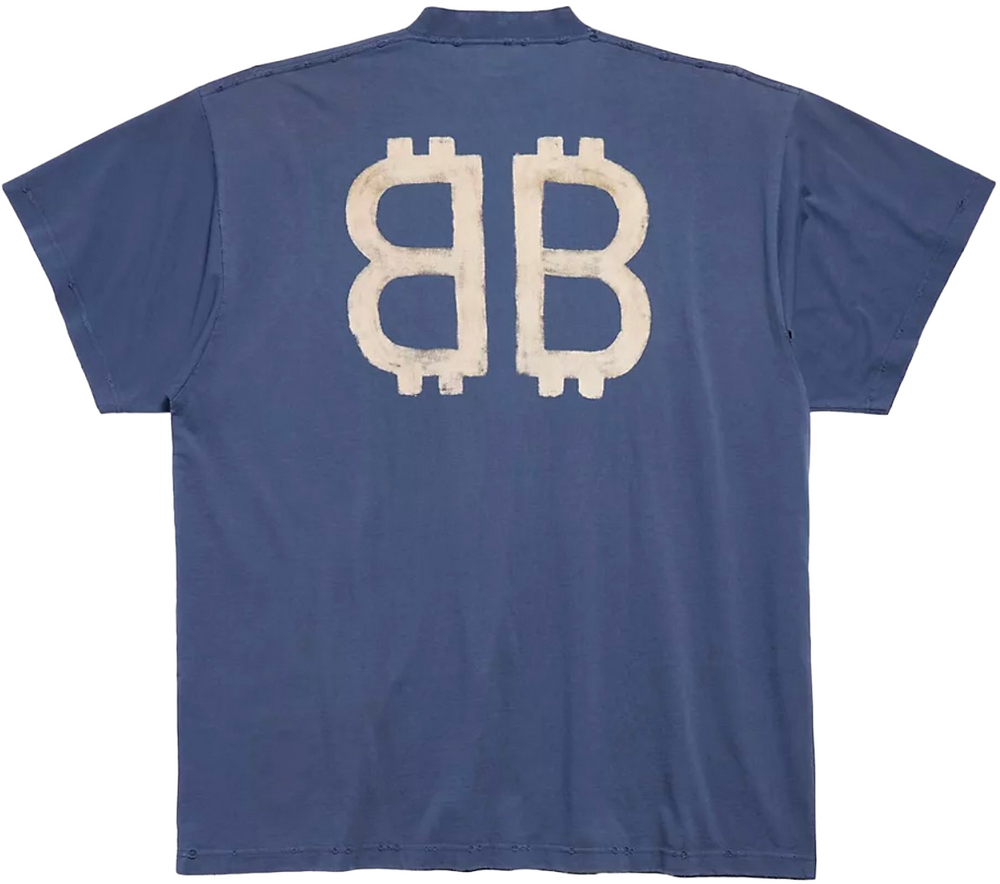 Balenciaga 'Crypto' Blue Oversized Tee