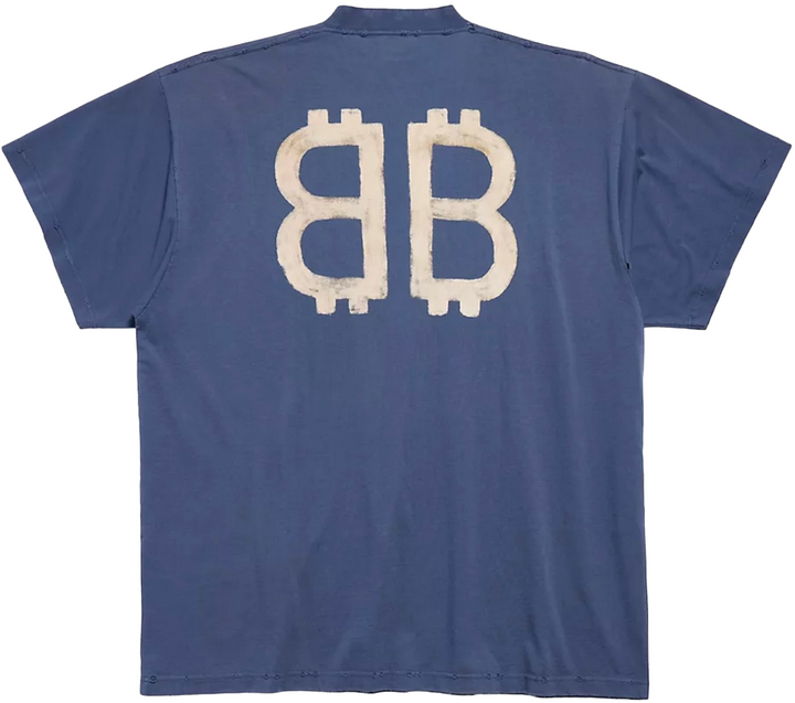 Balenciaga 'Crypto' Blue Oversized Tee
